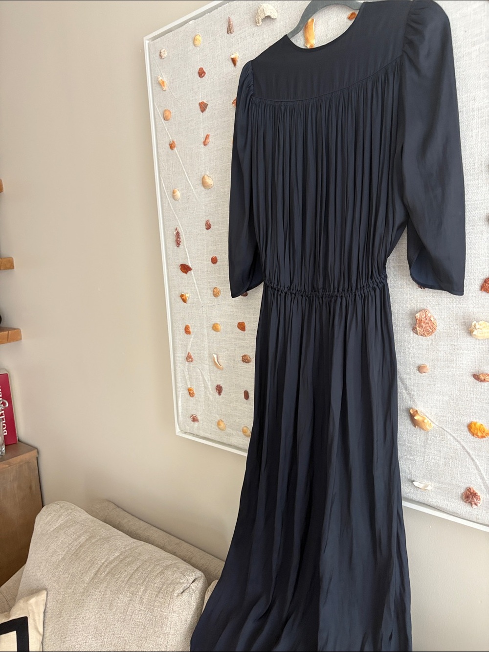 ZADIG & VOLTAIRE Ryoko Satin Midi Dress In Encre - Picture 8 of 9